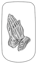 DAROYAL-516-SL-WT Silver Praying Hands White Background copy